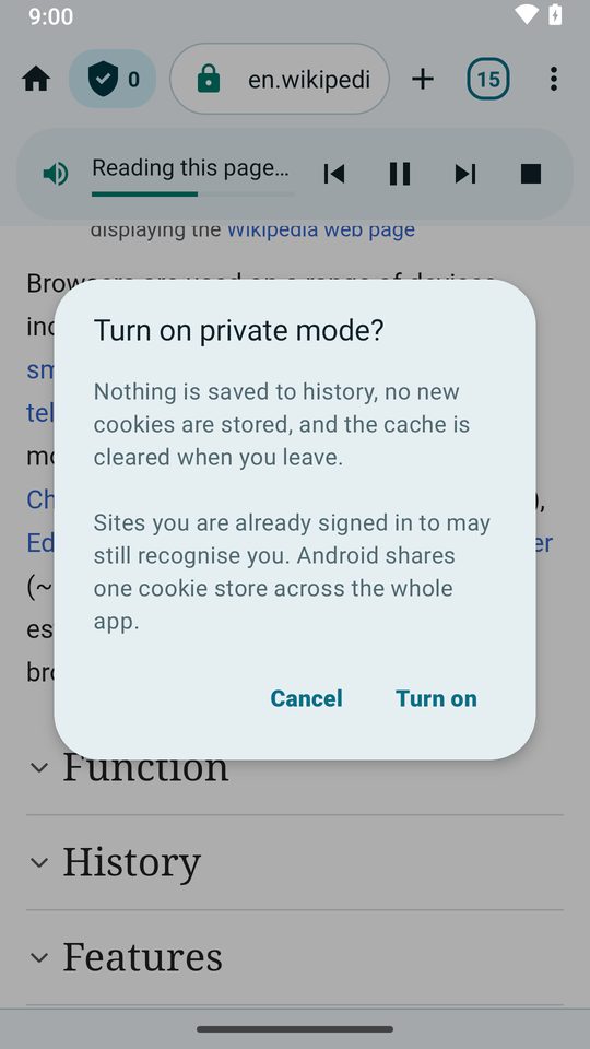 Private mode